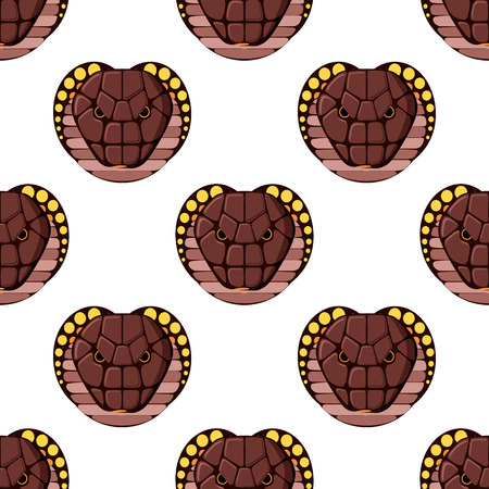 Snake head on white background seamless pattern. Design color vector illustration.のイラスト素材