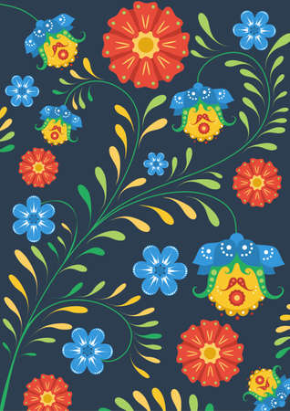 Beautiful colorful flowers vector illustration. Floral background.のイラスト素材