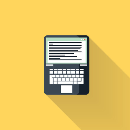Laptop Flat Icon.のイラスト素材
