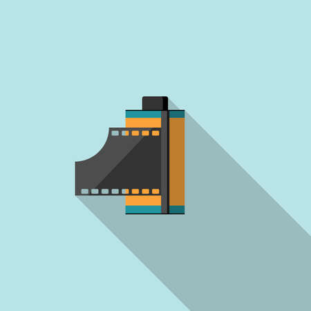 Photo film in cartridge. Flat vector illustration.のイラスト素材