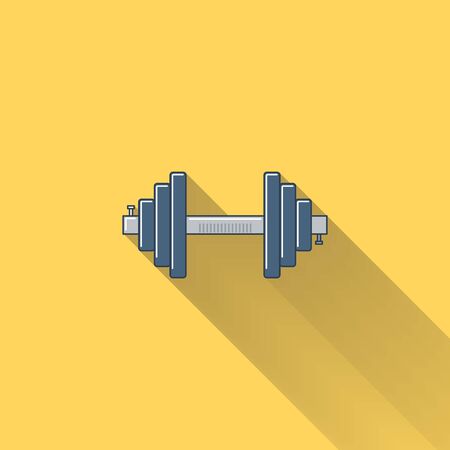 Dumbbell flat icon with long shadow illustration.のイラスト素材