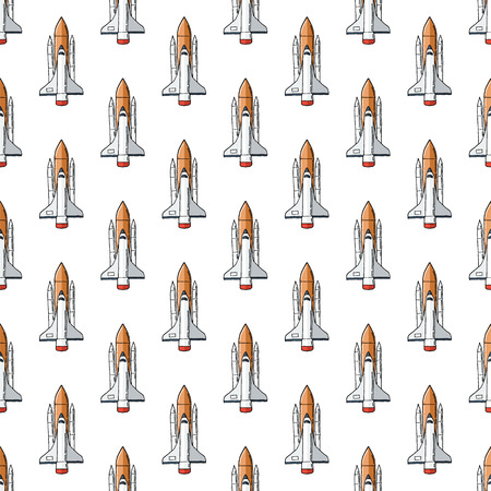 Spaceship seamless pattern.のイラスト素材