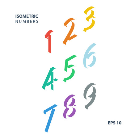 Collection of the isometric numbers. Vector illustration.のイラスト素材
