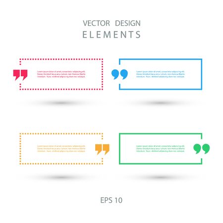 Set of color square quote text bubbles. Vector illustration.のイラスト素材