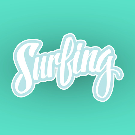 Calligraphy. Surfing. Handwritten word. Vector illustration.のイラスト素材