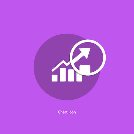 Chart icon with magnifying glass. Vector illustration.のイラスト素材