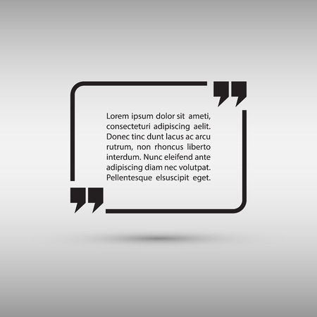 Quotation mark speech bubble on gray background.のイラスト素材