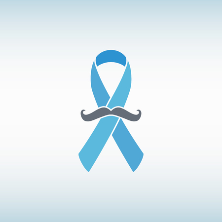 Prostate cancer ribbon awareness with mustache vector illustration.のイラスト素材