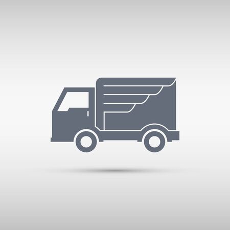 Express delivery service. Truck with wing. Truck icon. Delivery Truck icon. Vector illustration.のイラスト素材