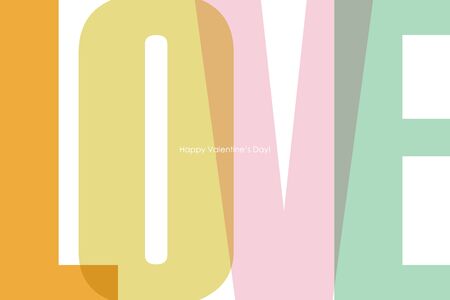 Happy Valentine's Day card design. Vector inscription LOVE.14 February card.のイラスト素材