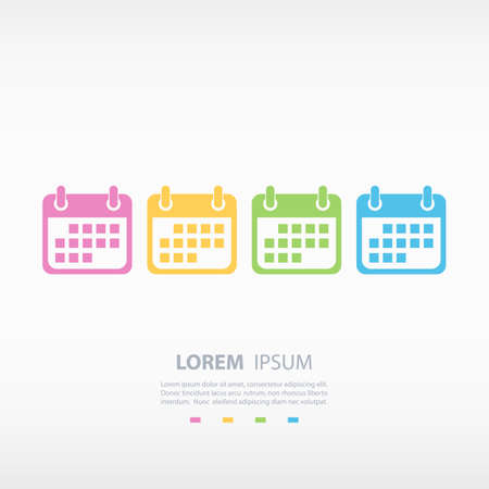 Set of color calendar icons. Vector illustration.のイラスト素材