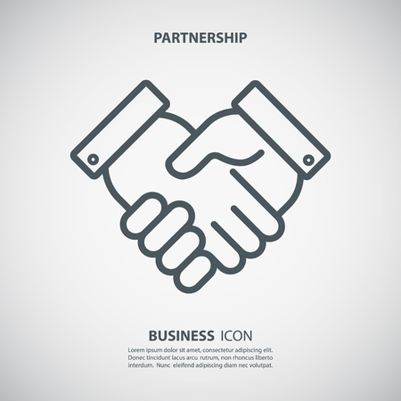 Partnership icon. Handshake icon. Teamwork and friendship. Business concept. Flat vector illustration.のイラスト素材