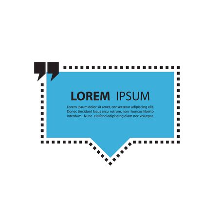 Square dotted quote text bubble. Quotation mark speech bubble. Quote sign icon. Quote blank template. Quote bubble. Empty template. Quote form. Vector illustration.のイラスト素材