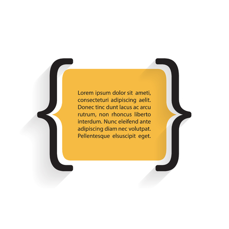 Quote blank template with bracket and shadow. Quote bubble. Empty template. Quote blank with text bubble. Vector illustration.のイラスト素材