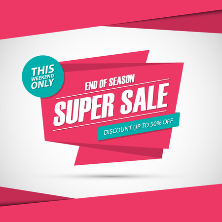 Super Sale. Only this weekend special offer , discount 50% off. End of season. illustration.のイラスト素材