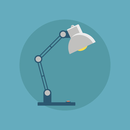Table lamp icon. Desk lamp. Flat  illustration.のイラスト素材