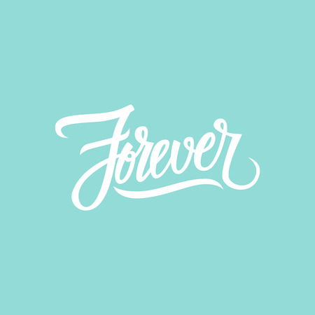 Handwritten word Forever. Hand drawn lettering.のイラスト素材