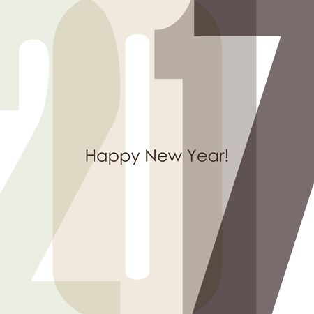 Happy New Year 2017 greeting card. Vector illustration.