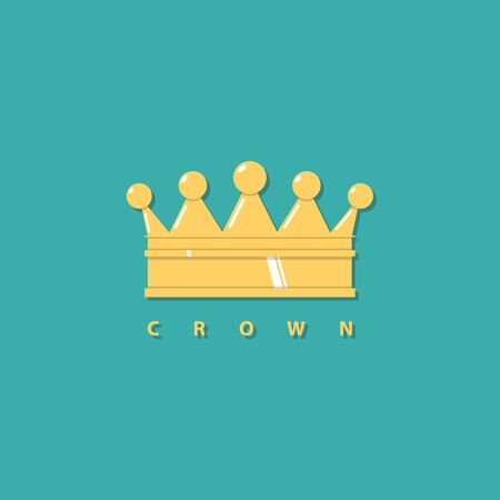 Golden crown. Flat design vector illustration.のイラスト素材