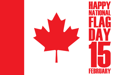 National Flag Day of Canada greeting card. Vector illustration.のイラスト素材