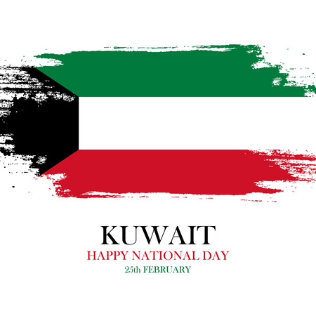 Kuwait National Day greeting card. Vector illustration.のイラスト素材