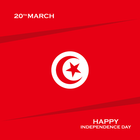 Tunisia Independence Day, 20 march celebration card. Vector illustration.のイラスト素材