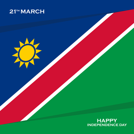 Namibia Independence Day, 21 march greeting card. Vector illustration.のイラスト素材