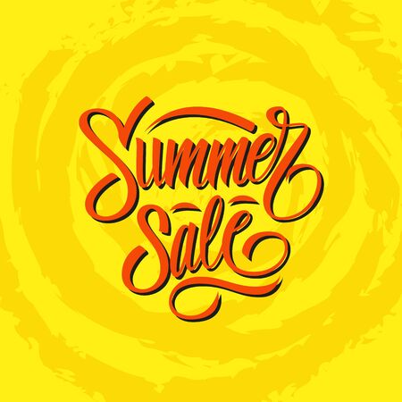 Summer Sale hand lettering banner for business, promotion and advertising. Vector illustration.のイラスト素材