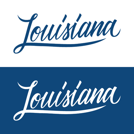 Handwritten U.S. state name Louisianaのイラスト素材