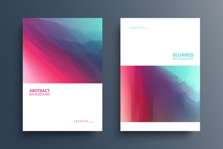 Set of abstract backgrounds with dynamic color gradients. Graphic templates for covers, brochures and posters. Vector illustration.のイラスト素材