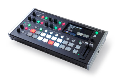 Editorial illustrator Roland v 8 HD video console included isolate on white background.のeditorial素材