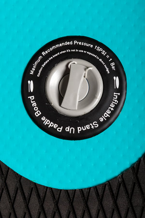 The valve for inflating the sapboard is hermetically sealed.の写真素材