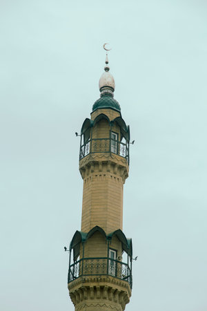 July 29, 2023. Russia, Republic of Dagestan, Derbent, mosque minarets.のeditorial素材