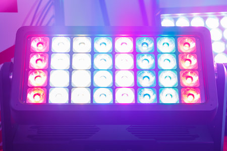 Lighting panel multicolor for prices and events sample. horizontal photoの写真素材