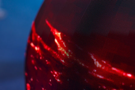 Colored glowing huge ball multi-colored close-up. horizontal photoの写真素材