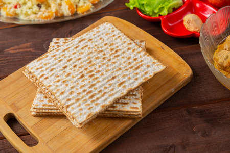 Matzah is laid out on a plate in the shape of a Star of David in the center of the Pesach Seder...