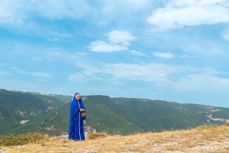 07/20/2025 Russia, Republic of Dagestan, Sulak Canyon, turquoise water below in the mountains on a...