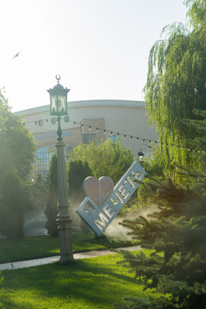 July 15, 2025 Russia, Republic of Dagestan, Makhachkala, Juma central mosqueのeditorial素材