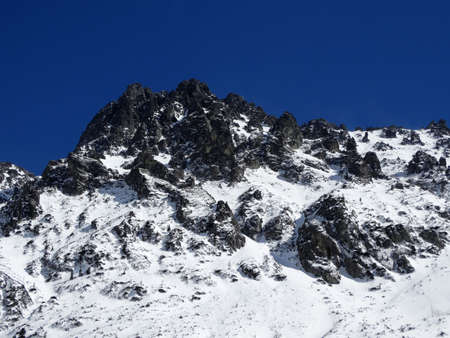 Snowy slope of the mountain