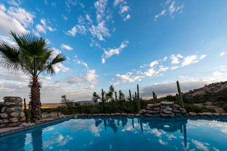 Beautiful view of swimming poolの写真素材