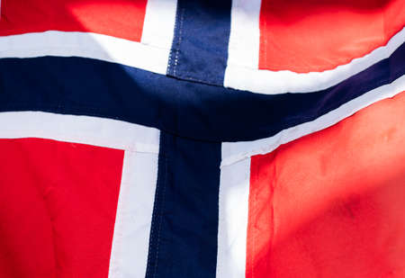 Flag of Norway waving in the windの写真素材