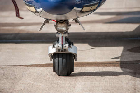 Nose wheel of an aircraftの写真素材