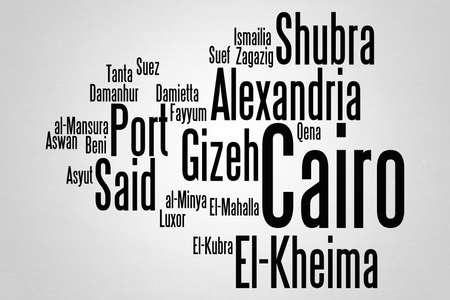Cairo Word cloud with cities of Egypt