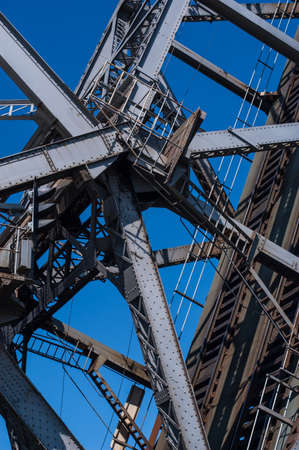 Details of a cantilever bridge in actionの写真素材