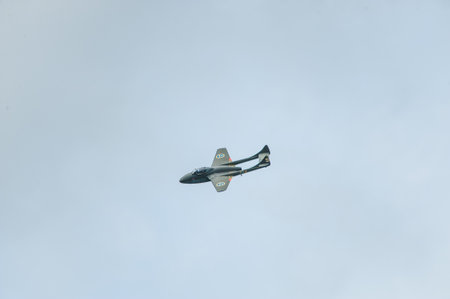 Gothenburg, Sweden - August 29 2009: de Havilland Vampire J28 at Göteborg Aero Show