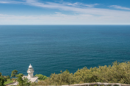 San Sebastián, Spain - July 26 2016: View over bay of Biscay at Faro del Monte Igueldoのeditorial素材