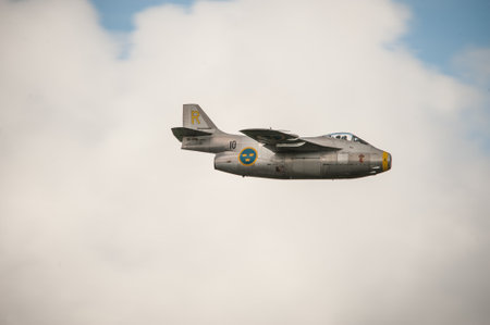 Gothenburg, Sweden - August 29 2010: SAAB J29A Tunnan at Gothenburg Aero Show.のeditorial素材