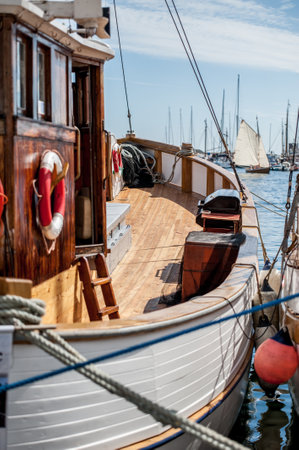 Risør, Norway - August 7 2010: Deck of a former fishing vessel.のeditorial素材