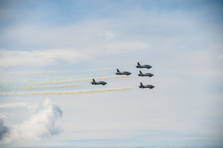 Gothenburg, Sweden - August 29 2010: Frecce Tricolori, 313° Gruppo Addestramento Acrobatico,...