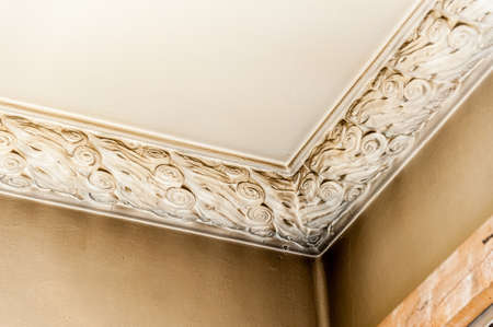 Stucco decorations revealed during renovation.